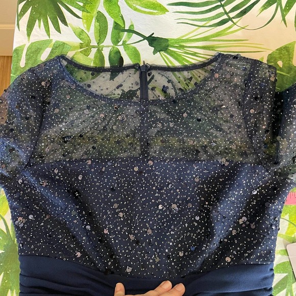 JS Collections Navy Blue Sequin Dress - Picture 16 of 16